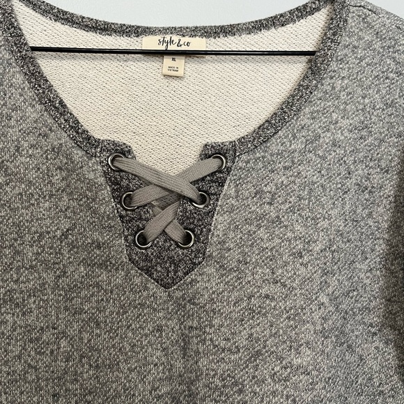 Gray V-Neck sweatshirt lounge dress size XL - Picture 5 of 7